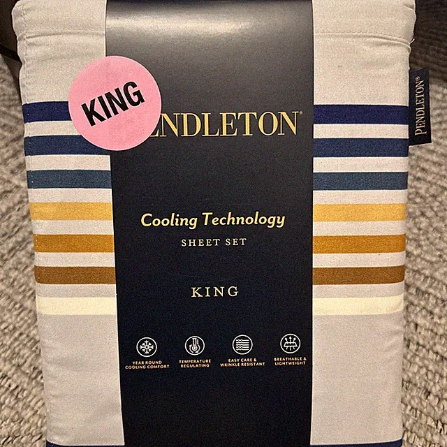 New Pendleton Cooling Sheet Set King Western Stripped 4 Pc