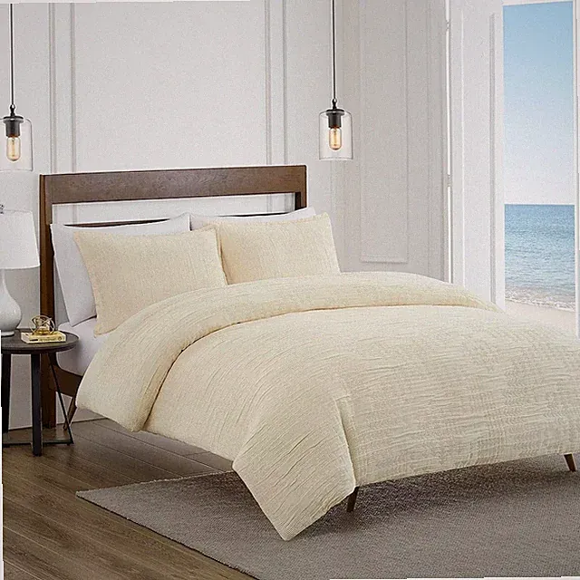 NEW Pendleton Nova Medallion Comfort Set Twin Ivory Comforter + Sham Cotton