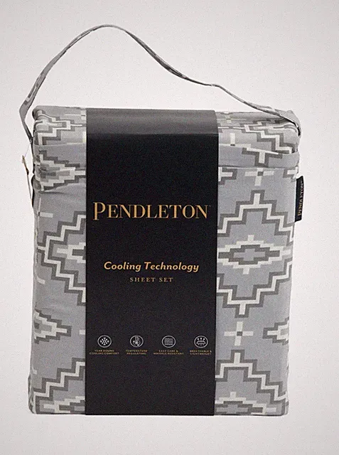 New! Pendleton OTERO Gray 4pc Queen Sheet Set With Cooling Technology Aztec
