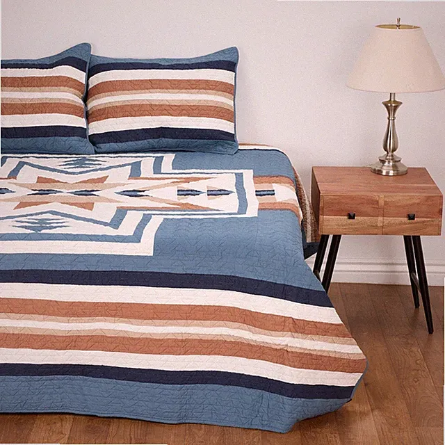 New Pendleton Queen Silver City Reversible Quilt & Sham Set 100% cotton
