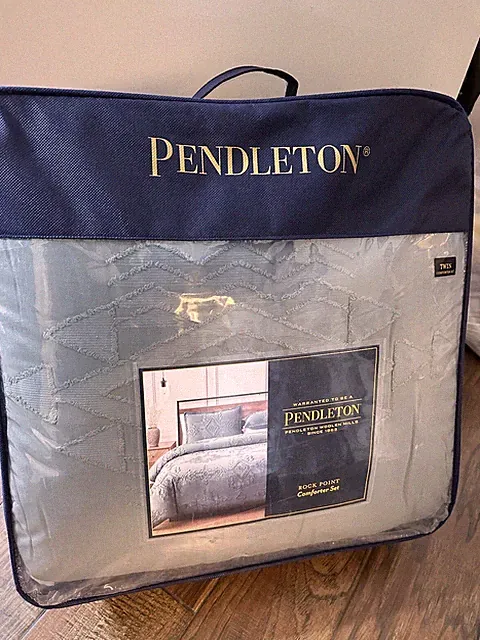 New Pendleton Rock Point Slate Twin Comforter Set 2 Pc