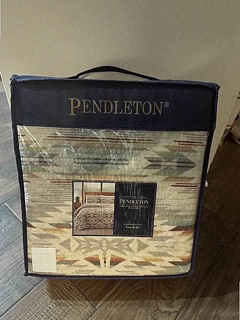New Pendleton Summerland Tan Cotton Full/Queen Coverlet & Shams Set 3pc