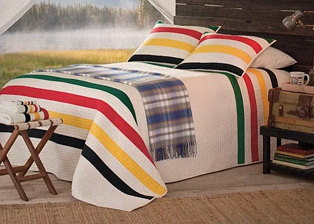 NWT Pendleton Ivory Cotton GLACIER PARK 3-Pc QUILT/SHAMS SET Full/Queen F/Q
