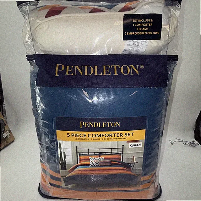 Pendleton 5 Piece Comforter Set Queen Southwestern Stripe Shams Pillows