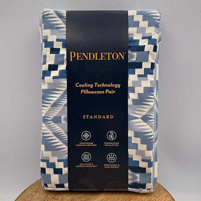 Pendleton Abiquiu Sky Cooling Technology STANDARD Pillowcase Pair Blue Geometric