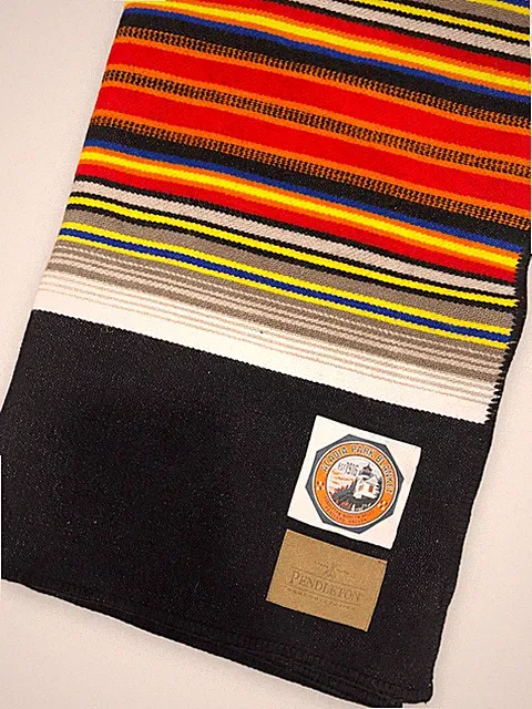 Pendleton Acadia National Park Throw Blanket Sage Black Multicolor w/ Carrier