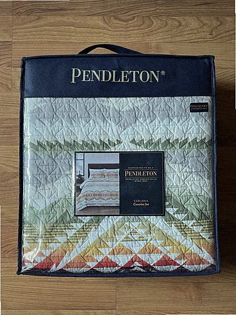 Pendleton Cascadia Southwestern Print Reversible Coverlet Set Full/ Queen New