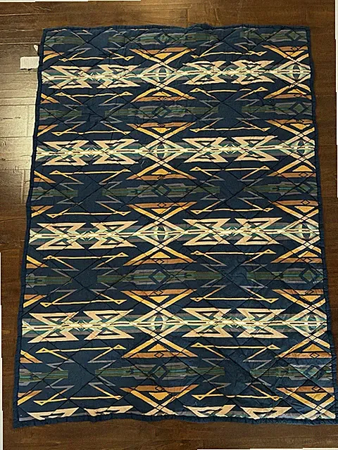Pendleton Cotton Comforter, Quilted Throw 50x70 Blue