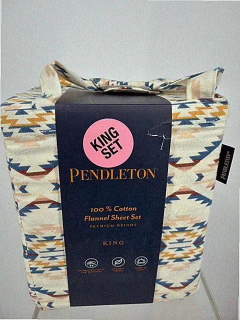 Pendleton Flannel Sheet Set King Aztec Southwestern Premium Weight 4pc Set NEW