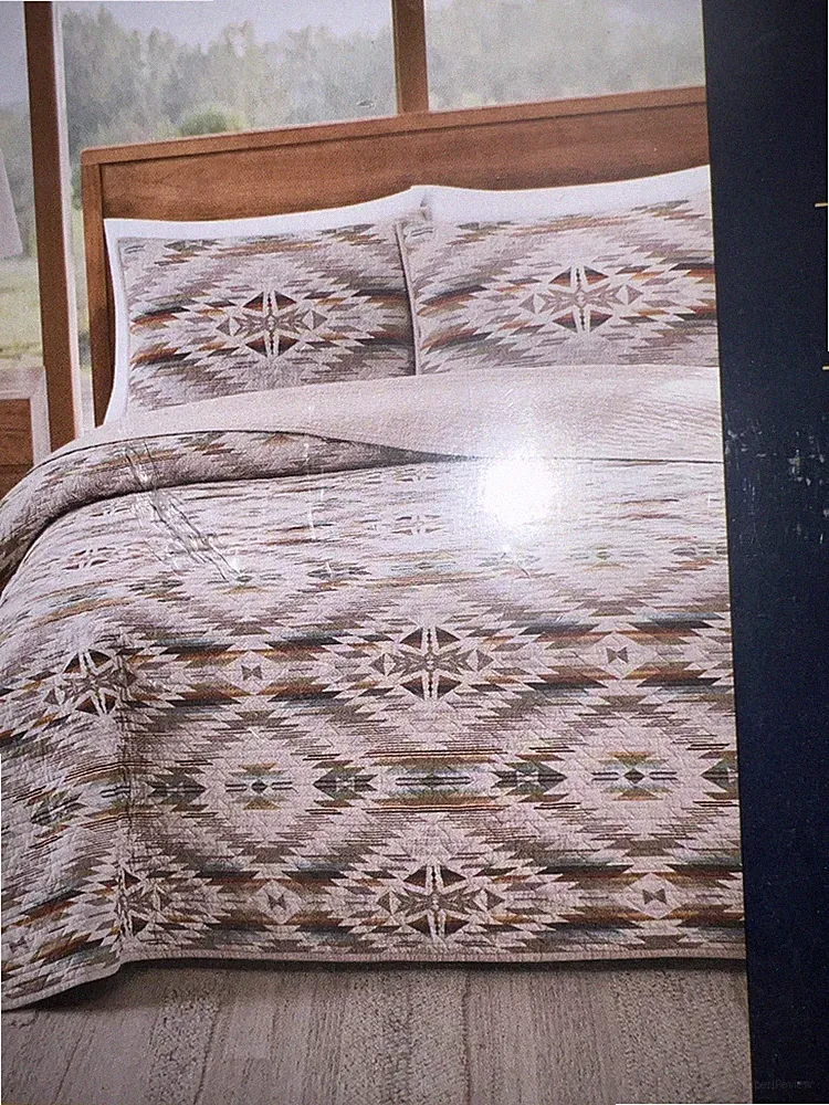 Pendleton King Coverlet Set Summerland Tan Cotton New