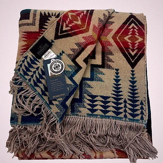 Pendleton Made in USA 100% Wool Throw Blanket 60 x 62" Harding Star 152 x 157cm