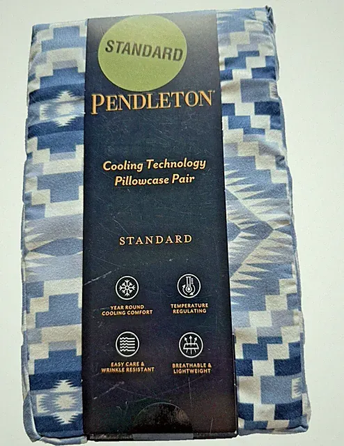 Pendleton Pillowcases Standard Cooling Technology Set Of 2 Abiquiu Sky Blue