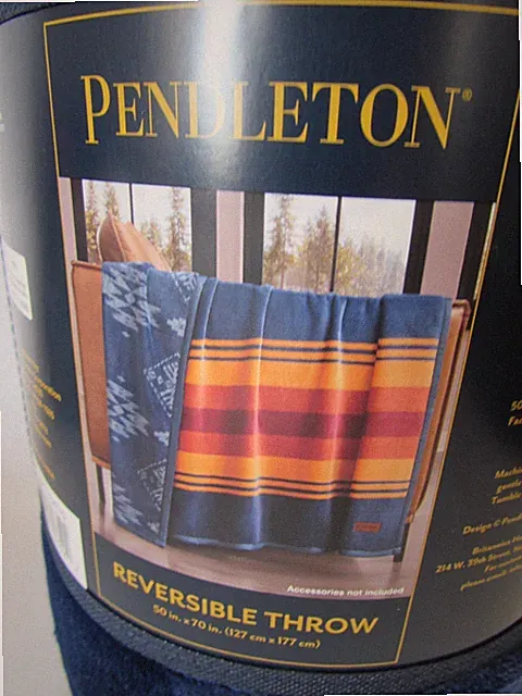 Pendleton Plush Throw Blanket 50" X 70" Reversible Grand Canyon New