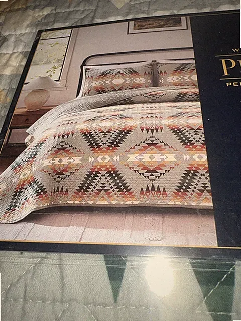 Pendleton Queen Coverlet Set Mission Trails Desert Sage Cotton New
