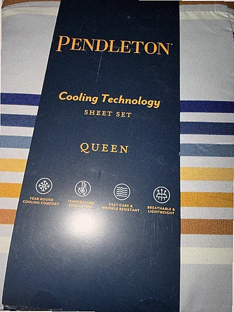 Pendleton Queen Sheet Set Cooling Technology Westland Stripe New