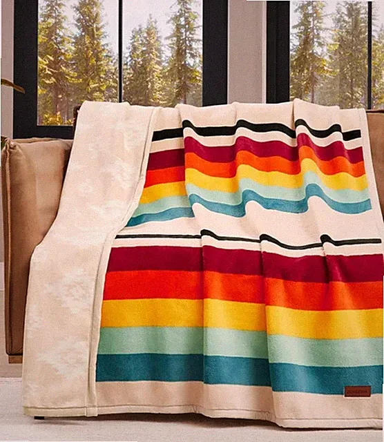 Pendleton Reversible Plush Throw, Mount Foraker 50x70in 100% Polyester, Soft NEW
