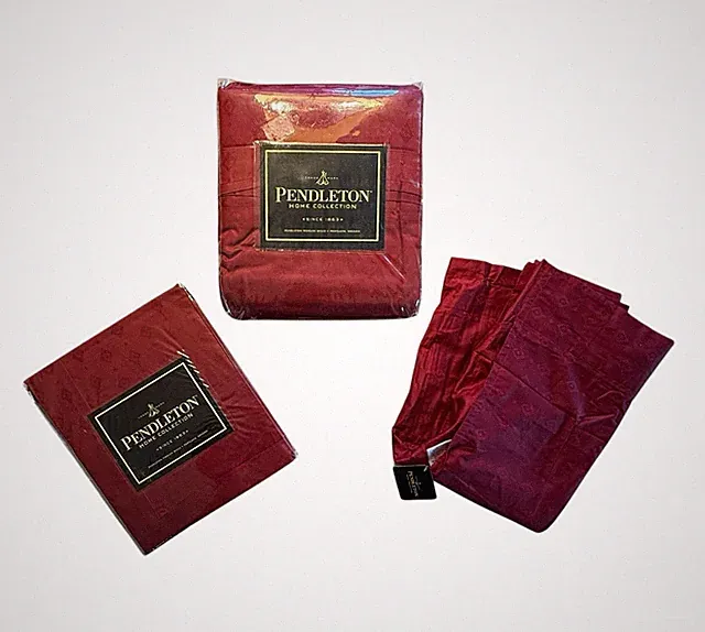 Pendleton Sedona Full/Queen Duvet Cover & Standard Sham Set Claret Red Cotton Ja