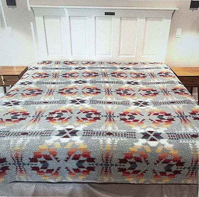 Pendleton Sherpa Fleece Blanket Legend Lake Aqua Blue Sky Aztec Southwest King
