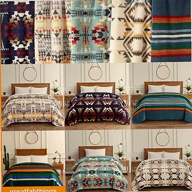 Pendleton Sherpa Reversible Fleece Blanket Select Twin Queen King FREE FAST SHIP