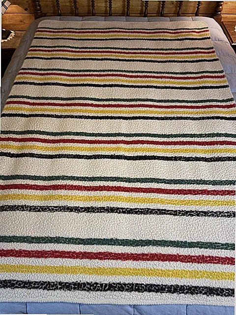 Pendleton Throw Blanket Sherpa Fleece Stripe Glacier National Park Quilt