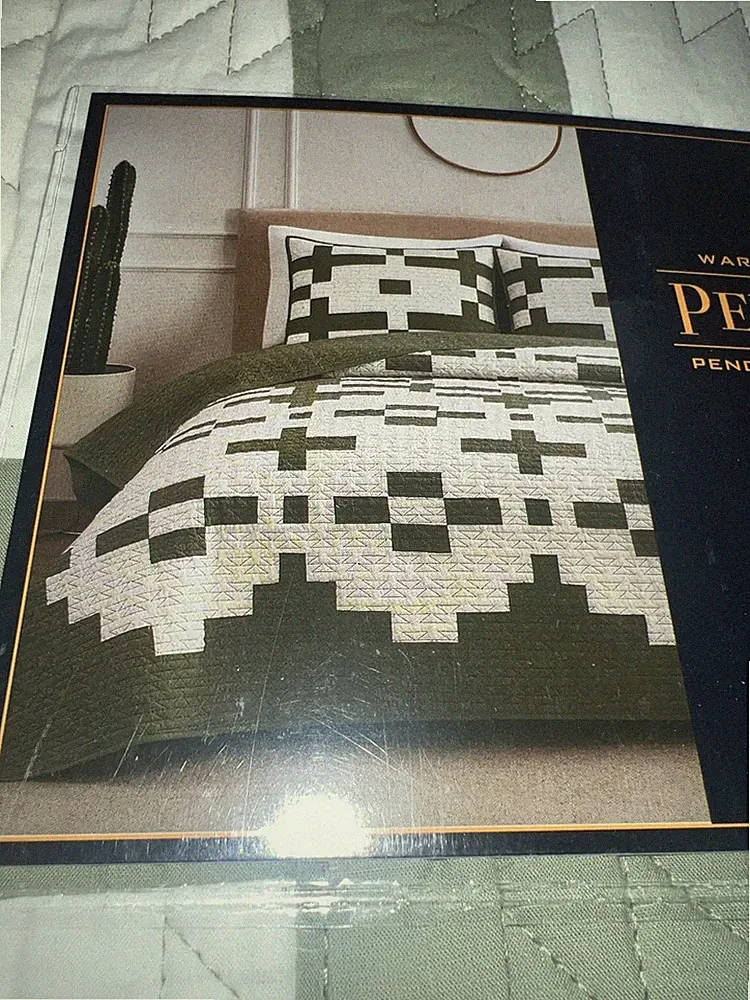 Pendleton Twin Quilt Set Painted Cove Sage Cotton New